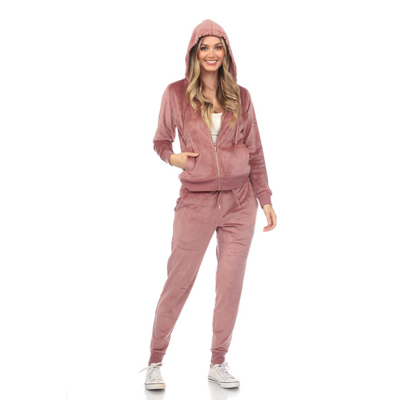 Rhinestone 2 Piece Velour Tracksuit Set - Picture 2 of 5